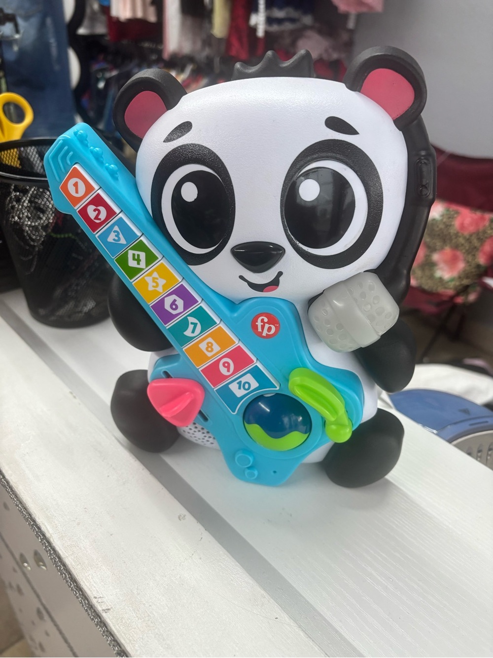 Fisher-Price White and Blue Panda Guitar Learning Toy